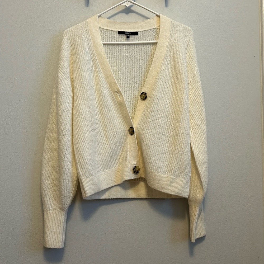 Quince Baby Alpaca Wool Cropped Cardigan